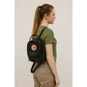 FJALLRAVEN KANKEN Classic Black Tiny Backpack Bag Size Small